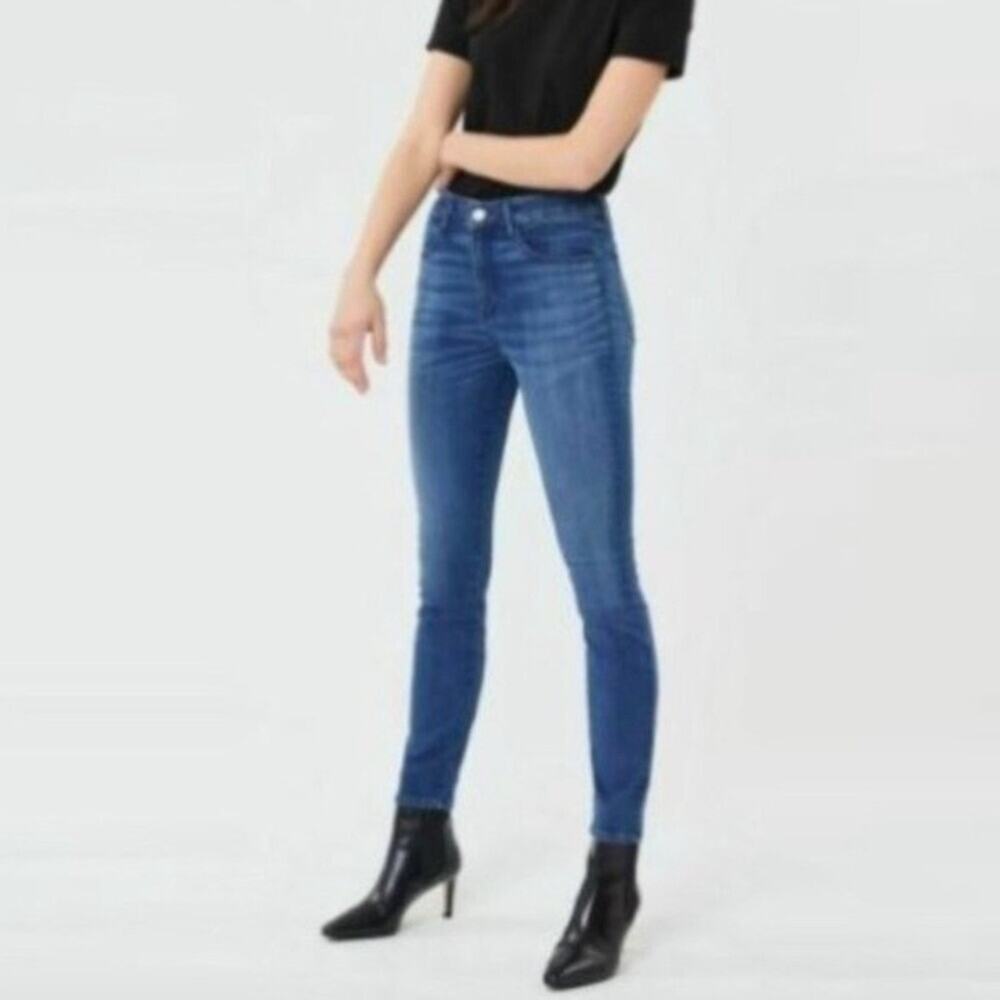 3X1 Jeans Skinny High Rise High Waist Medium Wash Blue Denim Stretch Size 28